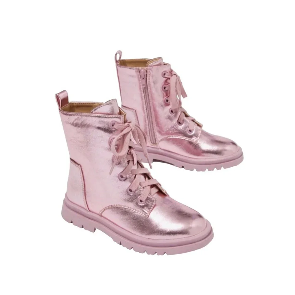 Cotton On Combat Lug Boot || Pink Holographic